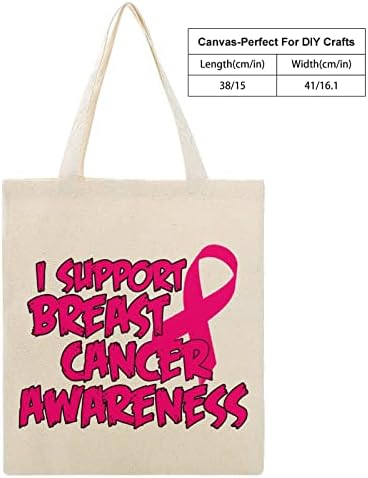 Svjesnost o raku dojke platno torba torba lagana za višekratnu upotrebu namirnica za kupovinu tkanine Personalizirani tiskani poklon