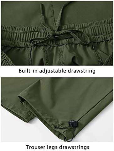 TBMPOY muške planinarske hlače brze suhe lagane elastične struke otporne na vodu na otvorenom s 5 džepova