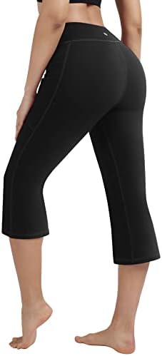 Heathyoga žene Capris bootcut joga hlače s džepovima za žene Capri hlače za žene široke noge za usjeve hlača