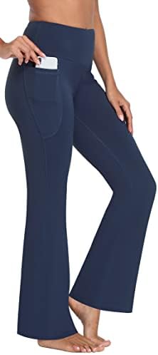 Riuhot bootcut joga hlače s džepovima za žene visoki struk za vježbanje bootleg hlače za kontrolu trbuha Radna haljina hlače hlače
