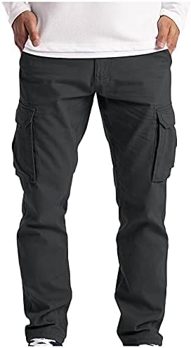 Wenkomg1 Baggy teretni hlače za muškarce Sportski ribolovni hlače rade rastezljive hlače planinarenje hlačama s ravnim nogama Tweatpants