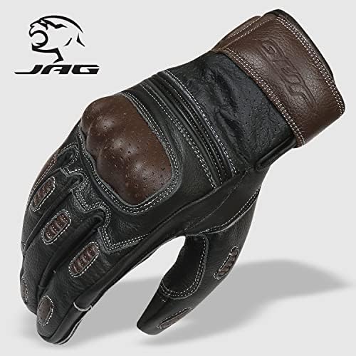 J.A.G. Motocikle rukavice, kožne perforirane rukavice za motocikle za muškarce sa zaštitom od zglobova, zaslon na dodir, rukavice za