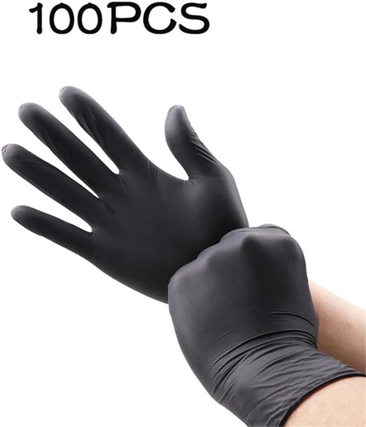 100 pakiranja domaćih izdržljivih crnih jednokratnih PVC rukavica od lateksa vrtlarske rukavice za njegu kućnih ljubimaca rukavice