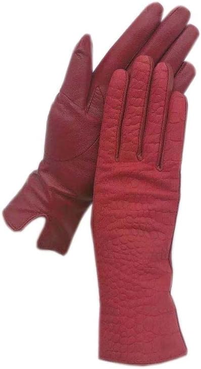 Zimske rukavice za ručni zglob, kožne rukavice za ruke, rukavice za vožnju, vinsko crvene rukavice za biciklizam