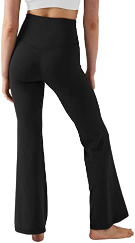 Laslulu Womens Bootleg joga hlače široke noge hlače s visokim strukom labave flare trening atletski trenirke s džepovima s džepovima